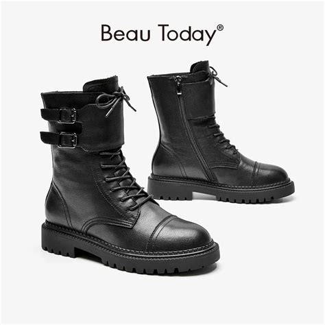 Beaut Botas Femininas De Couro Bovino Botas Decorativas Z Per E