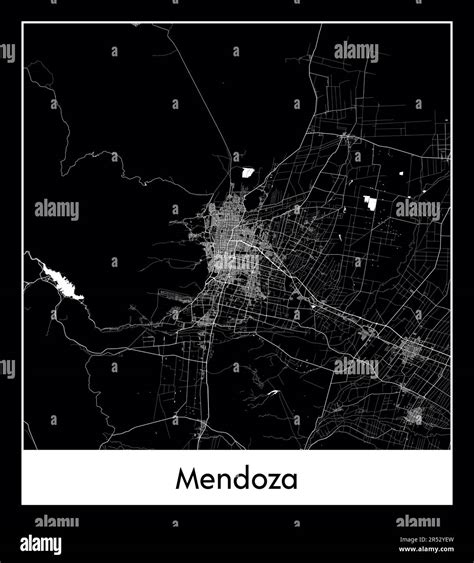 Minimal city map of Mendoza (Argentina South America Stock Vector Image ...