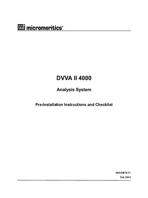 Fillable Online Dvva Ii Pre Installation Instructions And