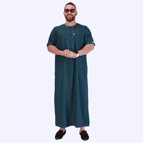 Eid Muslim Jubba Thobe Men Ramadan Embroidery Long Robe Kaftan Kimono