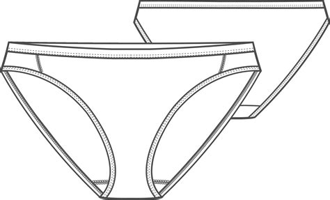 Woman Bikini Underwear Classic Brief Flat Sketch 49746767 Vector Art At Vecteezy