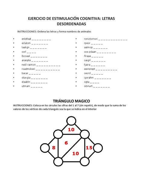 Ejercicio De Estimulación Cognitiva