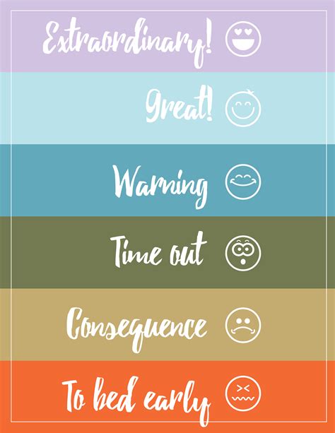 Color Behavior Chart Printable Free Printable Templates