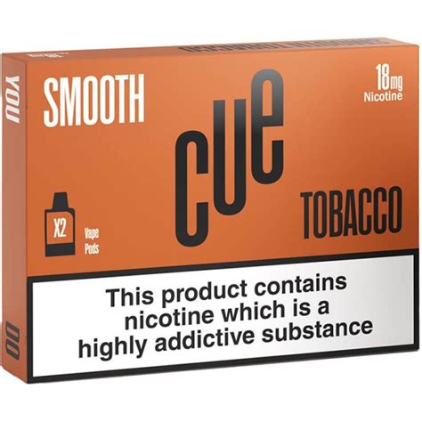 CUE smooth tobacco vape pods 2 pack