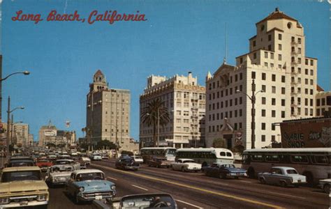 Famed Ocean Boulevard Long Beach, CA Postcard