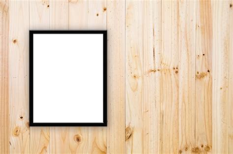 Premium Photo Mock Up Blank Poster Picture Frame Hanging On Wooden