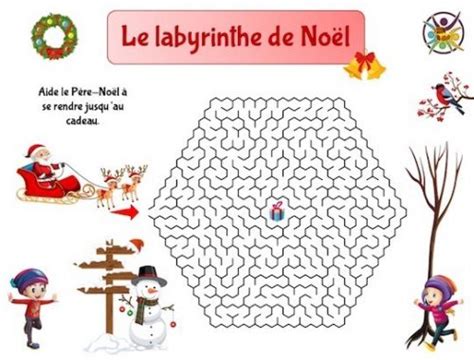 Labyrinthe de Noël Jeu gratuit à imprimer Un Anniversaire en Or