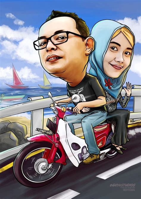 Karikatur Pasangan Caricature Honda C70 Cartoon Cake