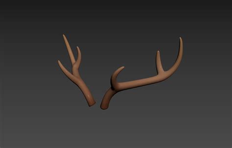 3d Model Deer Antler Vr Ar Low Poly Cgtrader