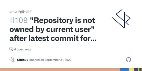 Repository Is Not Owned By Current User After Latest Commit For 108