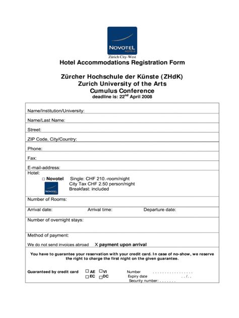 Editable Hotel Registration Form Fill Online Printable Fillable Hotel