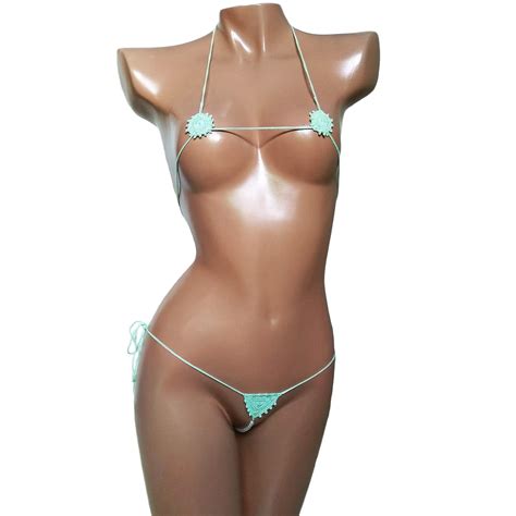 Crochet Micro G String Bikini Sexy Swimwear Tiny