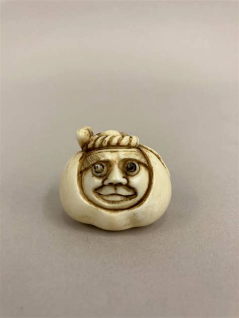 Daruma In A Sack Trick Netsuke Karakuri Netsuke With Moving Eyes