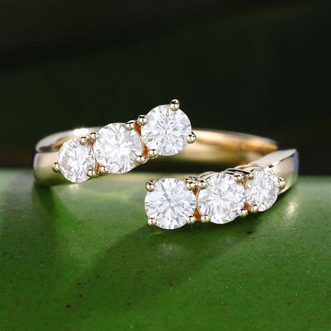 Solid 14k Gold Moissanite Wedding Ring Women Vintage Gardensring