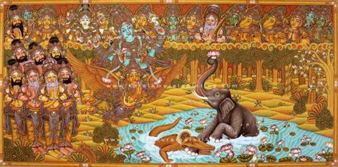 GAJENDRA MOKSHAM MURAL PAINTING - Kerala Mural Painting