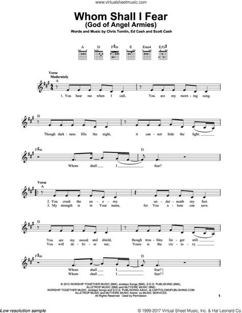 Whom Shall I Fear God Of Angel Armies Sheet Music For Guitar Solo