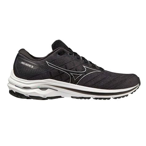 Mizuno Wave Inspire 18 Mens Running Shoes Black Silver Mike Pawley