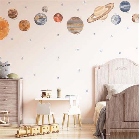 Space Wall Stickers, Space Wall Decal, Planets Wall Tattoo, Solar System Decal, Space Wall ...