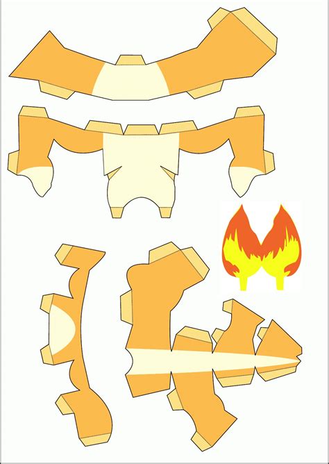 Free Printable Pokemon Kaleidocycle Papercraft Set Charmander