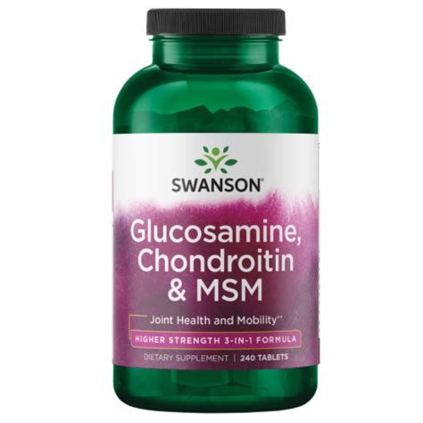 Swanson Glucosamine Chondroitin Msm 240 Tabs Joint Support 240 Tabs