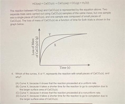 Solved HCl(aq)+CaCO3(s)→CaCl2(aq)+CO2(g)+H2O(l) The reaction | Chegg.com