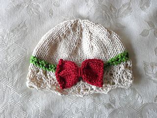 Ravelry Christmas Eyelet Baby Hat Pattern By Susan Gardner