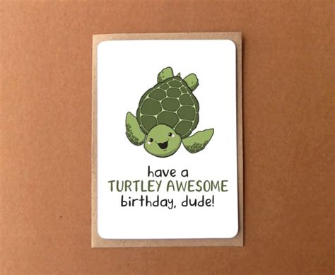 Birthday Card With A Cute Sea Turtle Have A Turtley Awesome