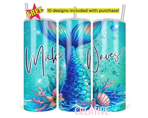 Mermaid Tumbler Wrap Png Beach 20oz Tumbler Wrap Png Sublimation