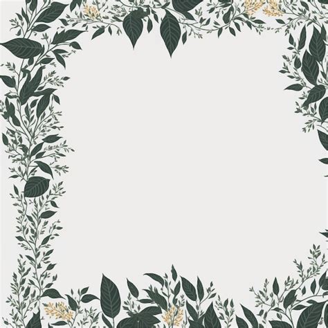 Premium Vector A Square Frame With Leaves And Flowers