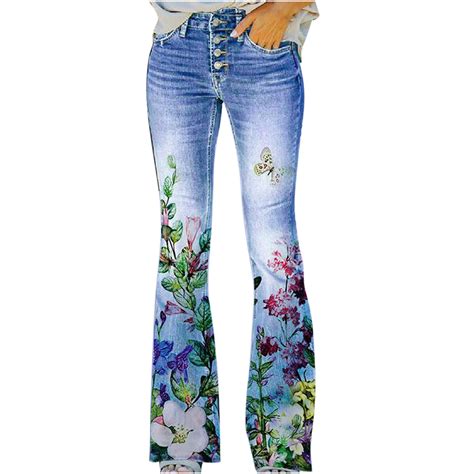 Aloohaidyvio Bootcut Jeans For Women Clearancefashion Ladys High Waisted Lacing Stretch Wide