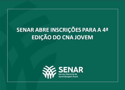 Senar abre inscrições para a 4ª edição do CNA Jovem SENAR Rio