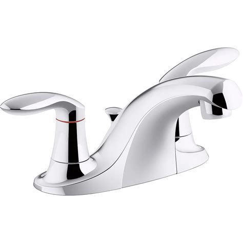 Kohler Two Handle Centerset Bathroom Sink Faucet In Polished Chrome The Home Depot Canada