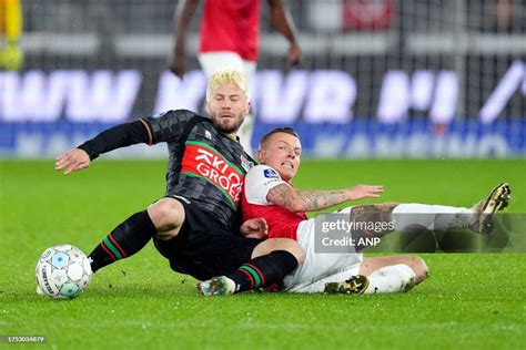 ALKMAAR - Lasse Schone of NEC Nijmegen, Jordy Clasie of AZ Alkmaar ...