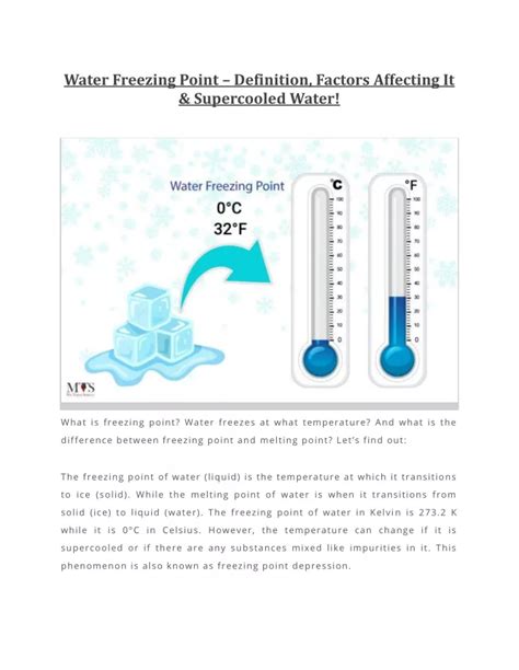 Ppt Water Freezing Point Definition Factors Affecting It