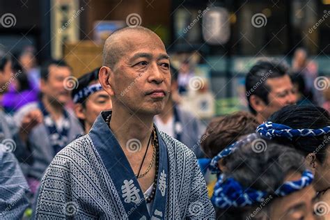 Tokyo May 19 2019 People Celebrating The Sanja Matsuri Festival In