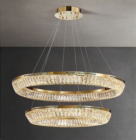 K To K Three Ring Crystal Chandelier Led Source K Crystal