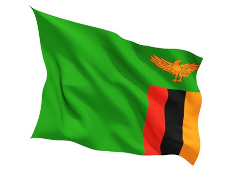 Fluttering Flag Illustration Of Flag Of Zambia