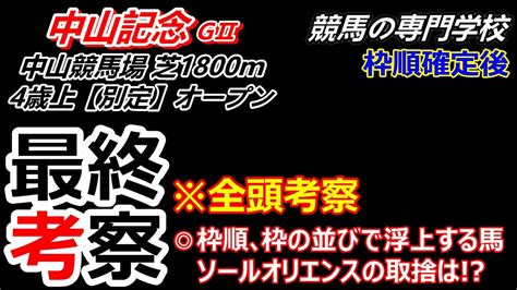 【中山記念2024】最終考察 開幕の馬場､大幅な距離短縮､ソールオリエンスどう戦うか Youtube