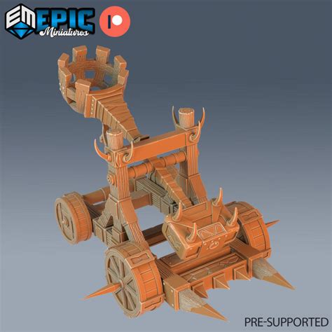 3d Printable Siege Engine Tower And Catapult War Machine Warfare