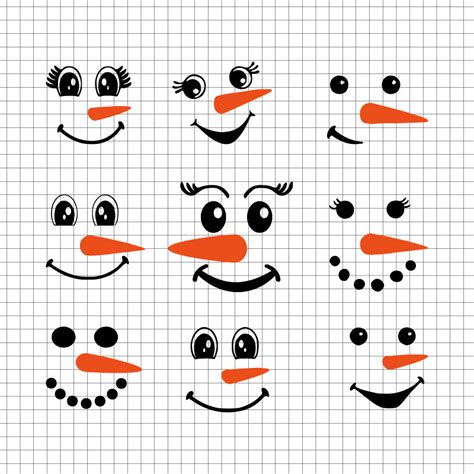 Snowman Face Bundle vector svg cricut – svgcosmos