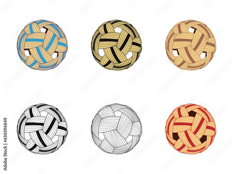 Vector Illustration Of Sepak Takraw Ball Sepak Takraw Ball Icon Sport