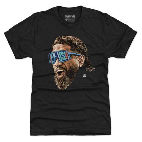 Men S 500 Level Heather Black Jey Uso Sunglasses Premium Tri Blend T Shirt Pro Wrestling Fandom