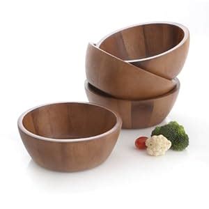 Amazon Woodard Charles Acacia Wood Individual Salad Bowl 6 1 2