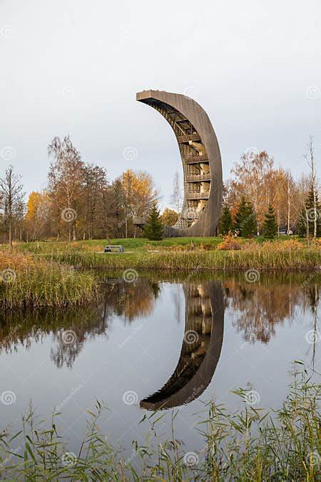 Autumn Scenery with an Iconic Moon-shaped Observation Tower in the ...