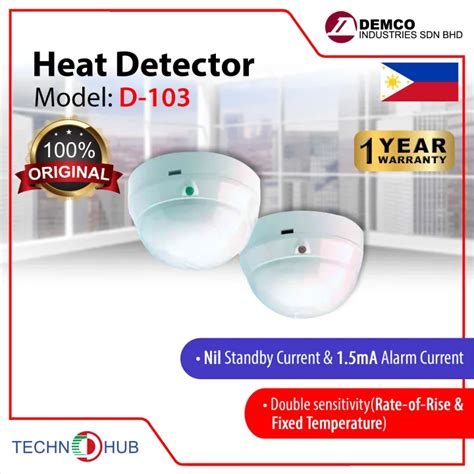 Fire Alarm Heat Detector With LED Indication Demco D 103 Double