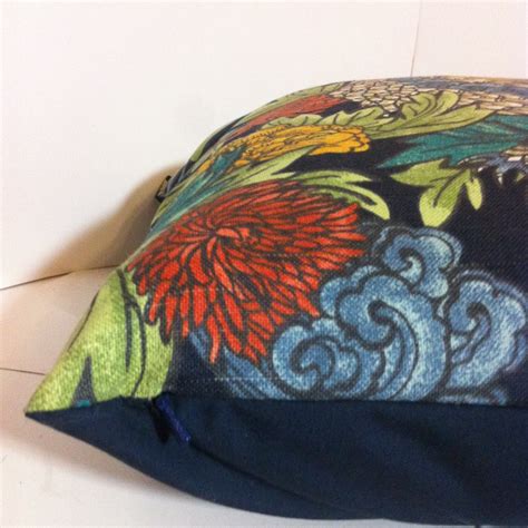 Richloom Ming Dragon In Admiral Pillow Cover Navy Back Throw Pillow