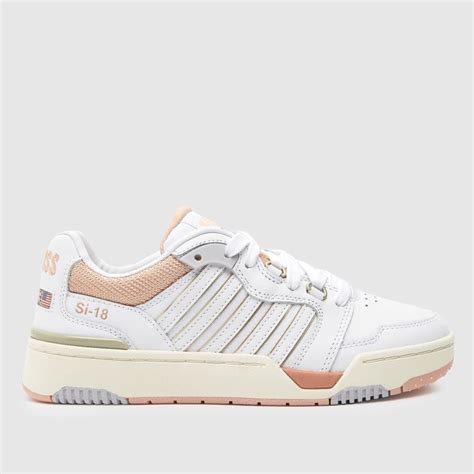 Womens White And Beige K Swiss Si 18 Rival Trainers Schuh