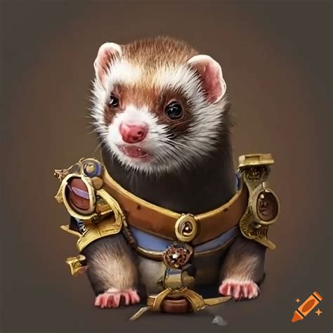 Ferret in steampunk attire