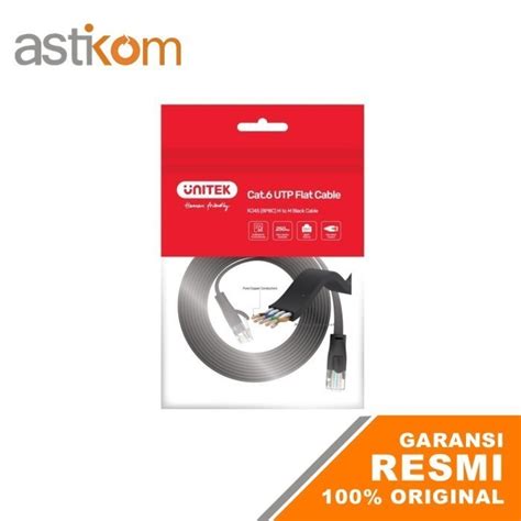 Jual Kabel LAN Cat6 20M Unitek C1815GBK LAN Cat 6 20 Meter Flat Cable ...