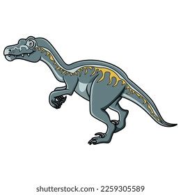 Cartoon Dinosaur Funny Velociraptor On White Stock Vector Royalty Free